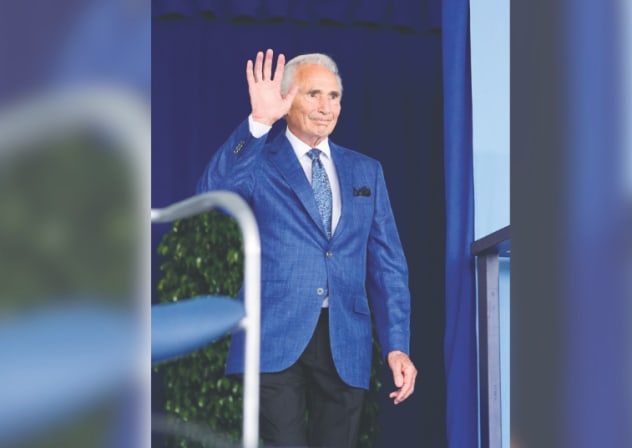 SANDY KOUFAX, himself inducted into the Baseball Hall of Fame in 1972, appears at this year’s ceremony in July, in Cooperstown, New York. He showed that being Jewish wasn’t something to hide or on which to compromise, the writer asserts.