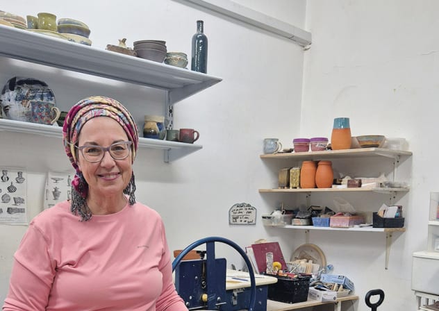 WORKING OUT of the Talpaz Ceramic Studio in the Saltiel Community Center, in Jerusalem’s Armon Hanatziv neighborhood. She gives classes there as well.