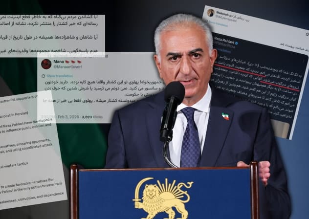 Iran's Crown Prince Reza Pahlavi has been the target of a campaign by both those connected to the Islamic Republic regime inside and outside Iran, and a coordinated bot campaign to target social media. 