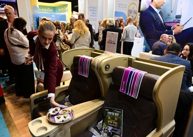 People visit a tourism conference at the Israel Trade Fairs and Convention Center in Tel Aviv, on February 3, 2026. 