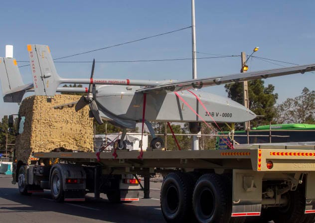 Iranian Army drone fleet parades on the occasion of National Army Day on April 18, 2025 in Tehran, Iran.