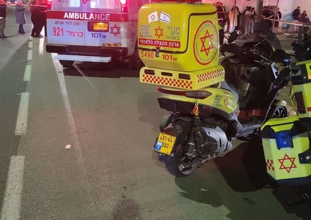 Magen David Adom paramedics arrive at the scene of a vehicle explosion in Kiryat Yam, near Haifa, February 4, 2026.