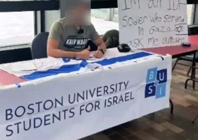 IDF combat engineer veteran holding a public event at Boston University. The Hind Rajab Foundation seek a criminal investigation, accusing him of war crimes in Gaza. Pictured in February 2026.