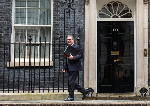 British Prime Minister Keir Starmer leaves 10 Downing Street for Prime Minister's Questions in London, Britain, February 4, 2026. 