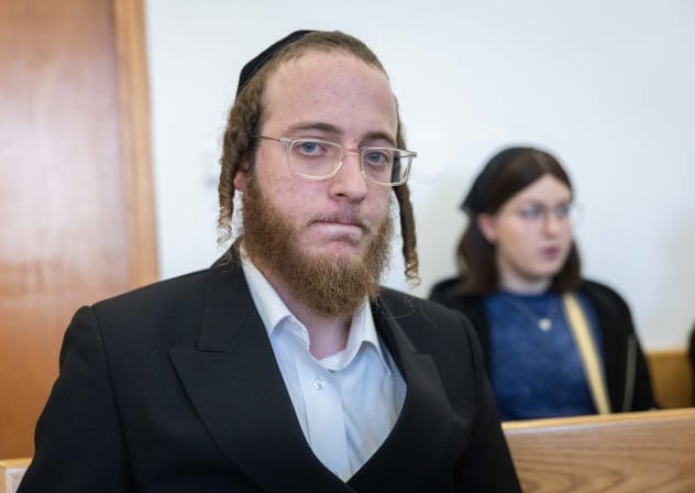 Elimelech Stern, indicted for contact with a foreign agent, seen after at a court hearing at the Jerusalem District Court, February 5, 2026.