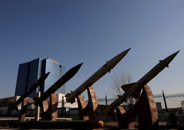 Iranian missiles are displayed in a park in Tehran, Iran, January 31, 2026