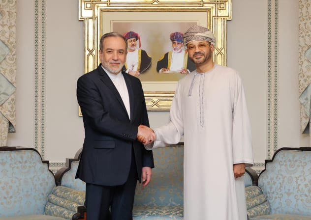 Iranian Foreign Minister Abbas Araqchi meets with Omani Foreign Minister Sayyid Badr Albusaidi in Muscat, Oman, February 6, 2026.