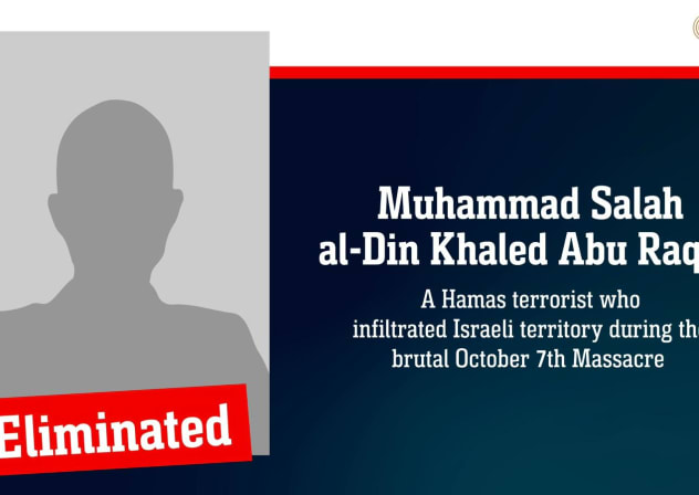 Profile of Muhammad Salah al-Din Khaled Abu Raqba, a Hamas terrorist who participated in the October 7 massacre and was killed while posing a threat to IDF soldiers stationed along the Yellow Line in Gaza.