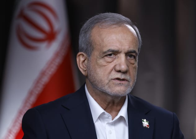 Iranian President Masoud Pezeshkian speaks with Fox News Channel's Martha MacCallum during an interview on September 25, 2025 in New York City.