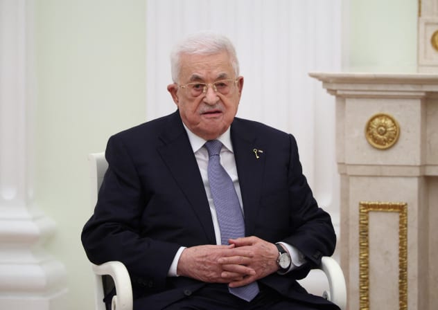 Palestinian President Mahmoud Abbas attends a meeting with Russian President at the Kremlin in Moscow on January 22, 2026.