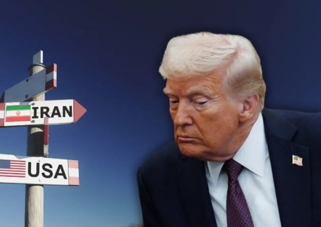 El presidente estadounidense Donald Trump sobre una imagen ilustrativa de las relaciones entre Estados Unidos e Irán (ilustrativa) 
