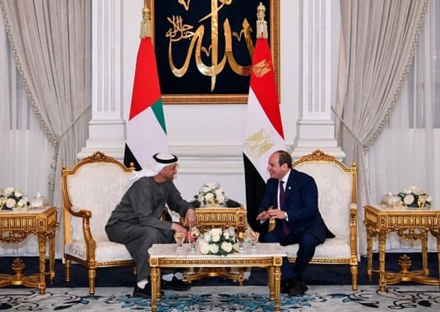 United Arab Emirates (UAE) President Mohammed bin Zayed Al Nahyan meets Egyptian President Abdel Fattah el-Sisi in Cairo, Egypt on August 25, 2025.