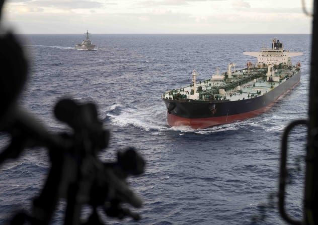  US military forces boarded the crude oil tanker Aquila II in the Indian Ocean after pursuing it from the Caribbean. The vessel was accused of breaching Washington's blockade on sanctioned vessels traveling to or from Venezuela. February 9, 2026.