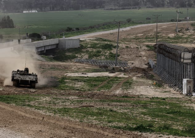 Israeli military forces operate near the Gaza border, February 9, 2026