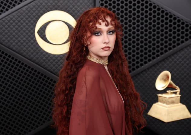 Chappell Roan poses at the red carpet during the 68th Annual Grammy Awards in Los Angeles, California, February 1, 2026.