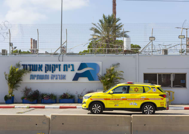 The site of a hazardous materials accident at the Ashdod refinery, southern Israel. February 02, 2026.