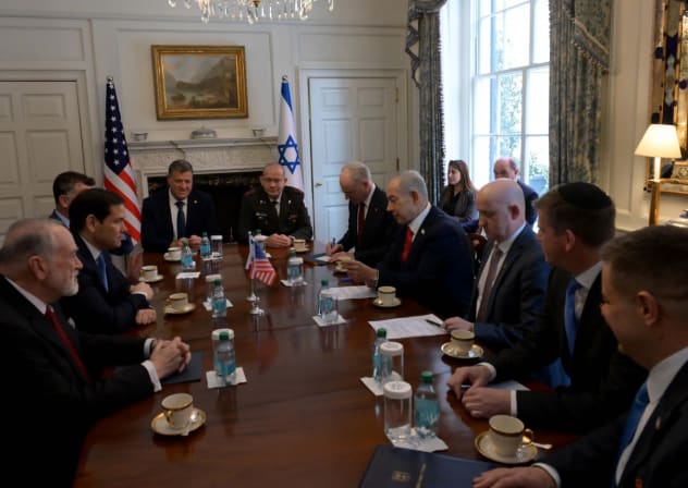 Prime Minister Benjamin Netanyahu officially joined US President Donald Trump's Gaza Board of Peace during a meeting with US Secretary of State Marco Rubio at the Blair House in Washington, February 11, 2026.