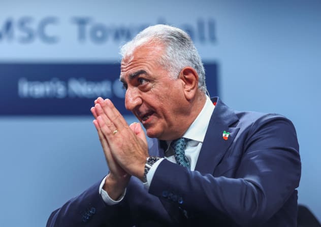 Reza Pahlavi, the exiled son of Iran's last shah and an Iranian opposition figure, speaks during the Munich Security Conference (MSC) in Munich, Germany, February 13, 2026.