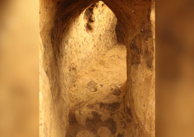 Erdstall discovered in late 2025 by the Saxony-Anhalt State Office for Heritage Management and Archaeology (LDA) during excavations near Reinstedt in Saxony-Anhalt, Germany, February 14, 2026.