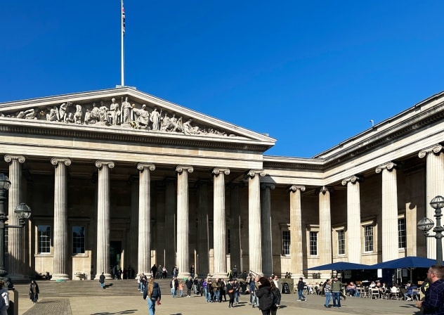 London, England, General view of the British Museum with visitors, Bloomsbury, March 2025. 