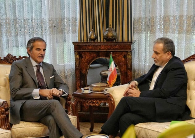 Iranian Foreign Minister Abbas Araghchi meets with International Atomic Energy Agency (IAEA) Director General Rafael Grossi in Geneva, Switzerland, February 16, 2026