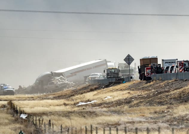 Four people were killed, and 29 were injured in a 30-car pileup on I-25 in Pueblo, Colorado on February 17, 2026.