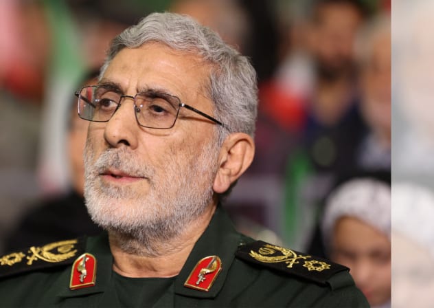 IRGC chief Brig.-Gen. Esmail Qaani, attends a pro-government memorial ceremony marking the 40th day of mourning for victims of the previous anti-government Iranian protests, in Tehran, Iran, February 17, 2026.