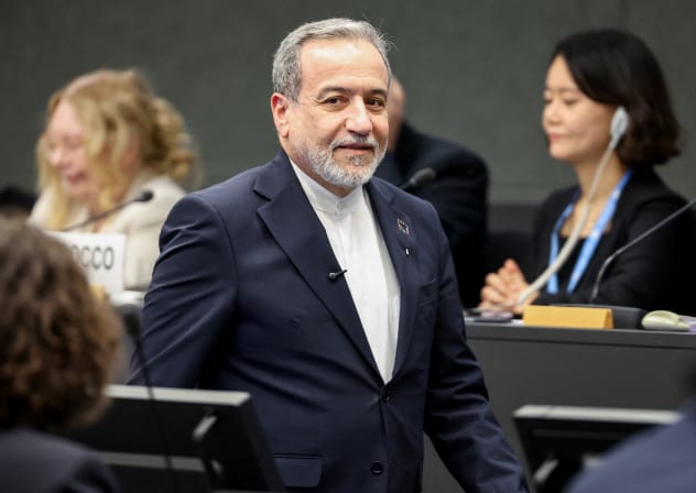 Iran's Foreign Minister Abbas Araghchi on the day he addresses a special session of the Conference on Disarmament at the United Nations, aside of US-Iran talks in Geneva, Switzerland, February 17, 2026. 