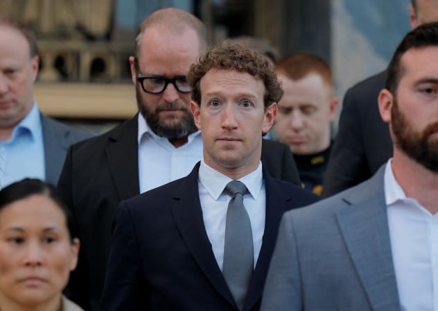 Meta Platforms CEO Mark Zuckerberg departs the court after taking the stand at a trial in a key test case accusing Meta and Google's YouTube of harming kids' mental health through addictive platforms, in Los Angeles, California, February 18, 2026.