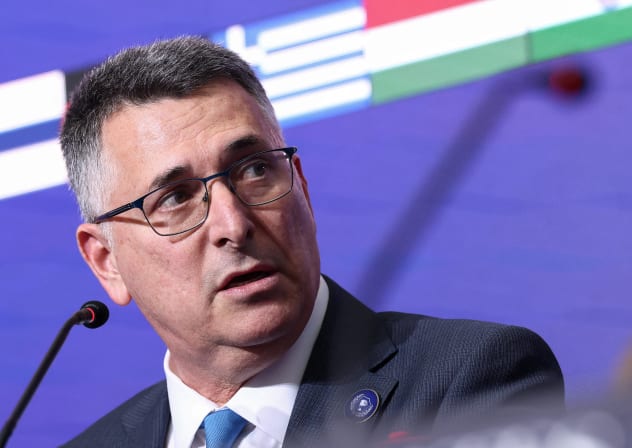 Israeli Foreign Minister Gideon Saar attends the inaugural Board of Peace meeting at the US Institute of Peace in Washington, DC, US, February 19, 2026.
