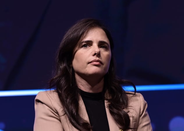 Ayelet Shaked attends the Tel Aviv conference, at Tel Aviv University on May 7, 2025.