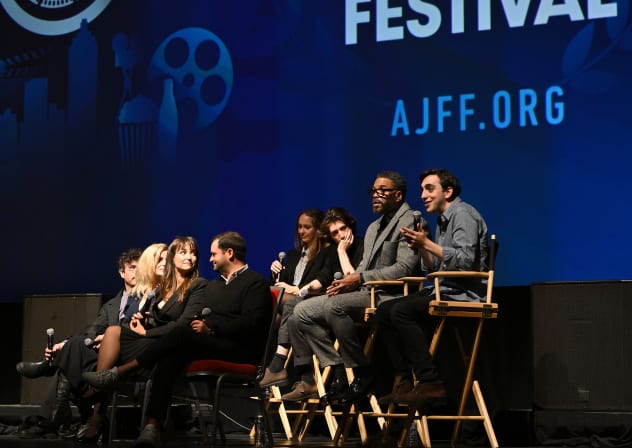 Panelists speak onstage during the 25th Atlanta Jewish Film Festival’s ‘Bad Shabbos’ opening night premiere at Cobb Energy Performing Arts Centre in Atlanta, Georgia, last week.