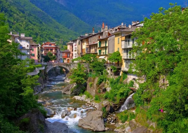 The town of Chiavenna in northern Italy