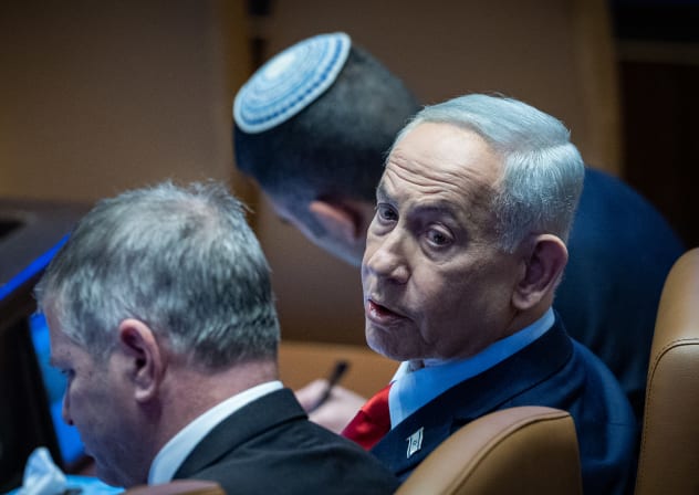 Prime Minister Benjamin Netanyahu attends a 40-signatures debate at the Knesset, in Jerusalem, February 23, 2026