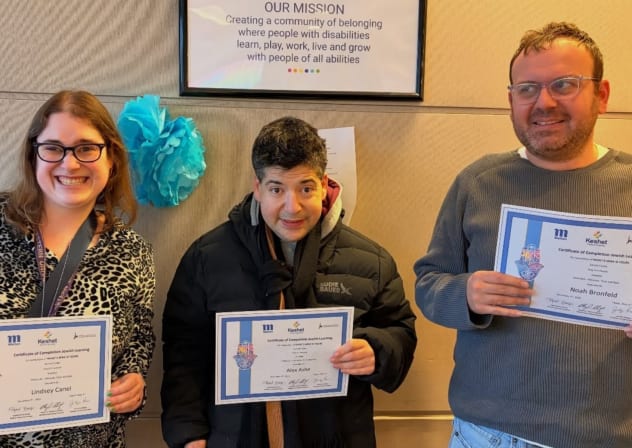 GRADUATES FROM a What's Mine is Yours class at Keshet in Chicago.