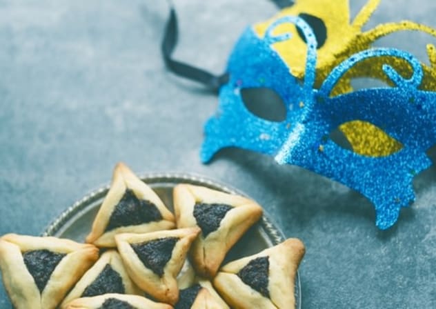 Hamantaschen filled with poppy seeds