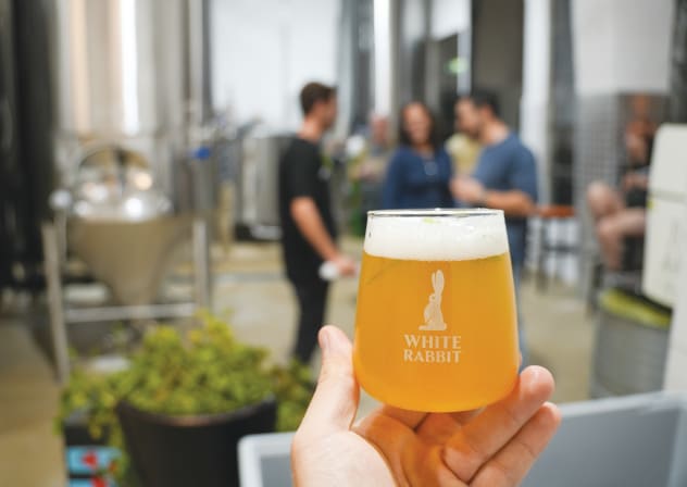 The White Rabbit Brewery in Tel Aviv made the first beer brewed with Israeli grown hops. They were from Moshav Odem on the Golan Heights.