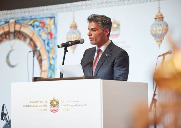 Emirati Ambassador to Israel Mohamed Al Khaja at a Ramadan iftar hosted by the Emirati embassy in Tel Aviv on February 26, 2026.