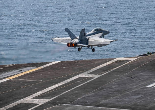 A still image released by US Central Command (CENTCOM), which accompanied a press release describing the operation dubbed "Epic Fury", an attack by the United States and Israel on Iran, shows a rocket launch from a ship, in this picture obtained from social media released on February 28, 2026. 