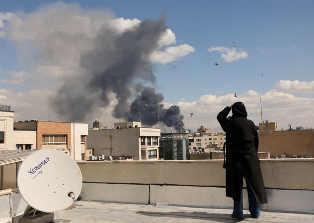 Smoke rises following an explosion, after Israel and the US launched strikes on Iran, in Tehran, Iran, March 1, 2026