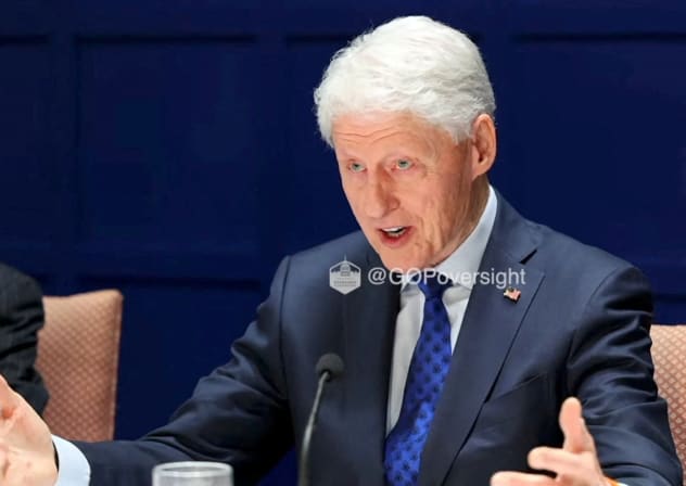 Former President Bill Clinton testifies behind closed doors to a congressional panel about his ties to the late sex offender Jeffrey Epstein, in a still image from video taken in Chappaqua, New York, U.S. February 27, 2026.