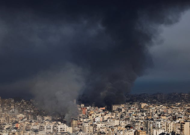 Smoke rises after an Israeli strike on Beirut's southern suburbs, following an escalation between Hezbollah and Israel amid the US-Israeli conflict with Iran, Lebanon, March 3, 2026. 