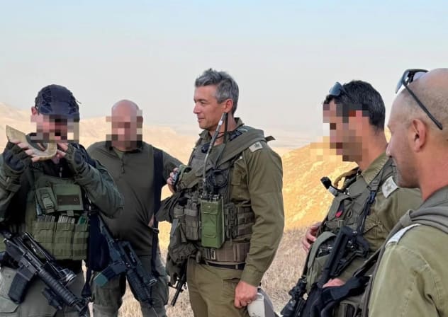 Reservist Party leader and former communications minister Yoaz Hendel serving in the IDF.