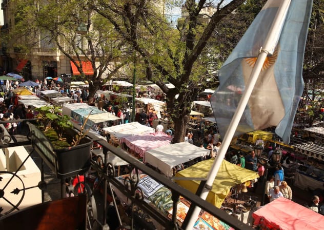 General view at Plaza Dorrego in San Telmo on Sept. 8, 2013 in Buenos Aires, Argentina