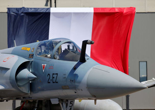 A Dassault Mirage 2000 aircraft stands parked on the tarmac on the day of France's President Emmanuel Macron's visit, at the French Air and Space Force (Armee de l'air et de l'espace) Luxeuil-Saint-Sauveur Airbase, France March 18, 2025.