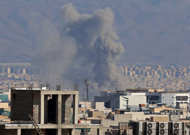 Smoke rises from the site of airstrikes in a central area of the Iranian capital Tehran on March 6, 2026.