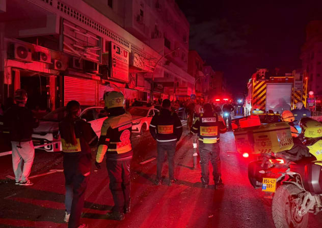 Magen David Adom paramedics at the scene of a missile hit, March 9, 2026.