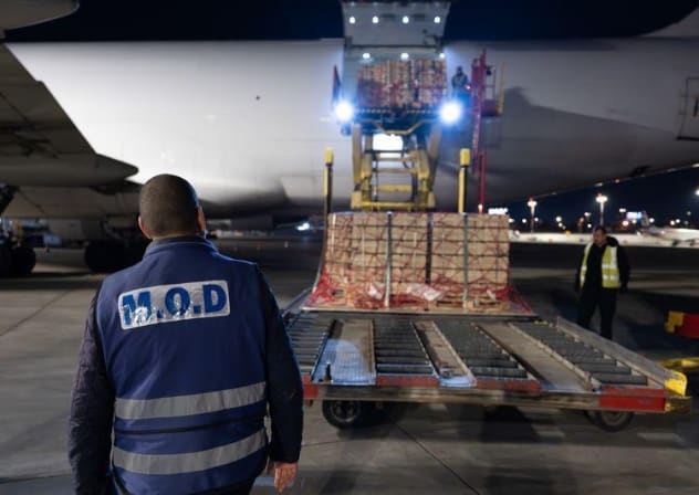 Tons of military equipment have landed in Israel since Operation Roaring Lion began