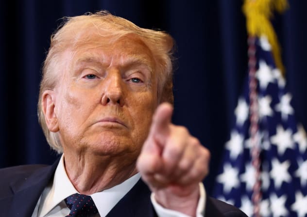 US President Donald Trump takes a question as he speaks during a press conference at Trump National Doral Miami in Miami, Florida, March 9, 2026.