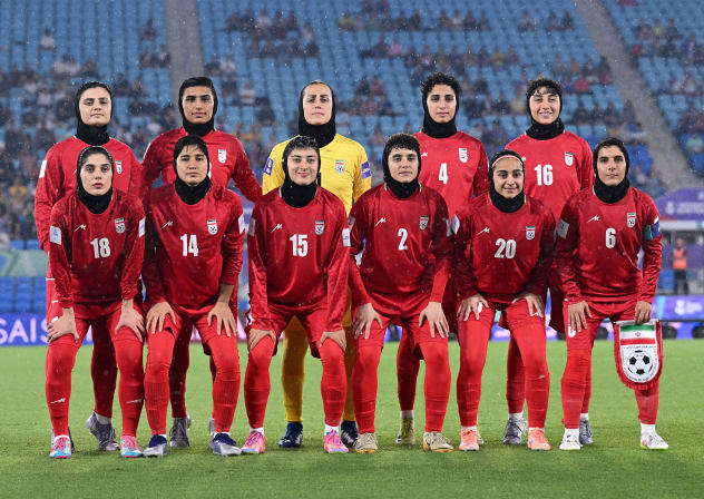 Iran players pose prior to the AFC Women’s Asian Cup Group A match between Iran and Philippines at Gold Coast Stadium on the Gold Coast, Australia, March 8, 2026. 